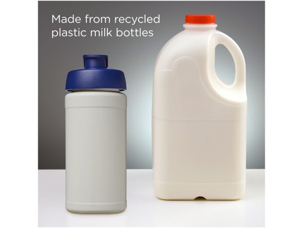 Bidón deportivo Baseline reciclado con tapa Flip 500ml Natural/azul detalle 20