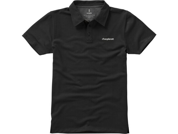 Polo de manga corta tejido mixto unisex Negro intenso detalle 20