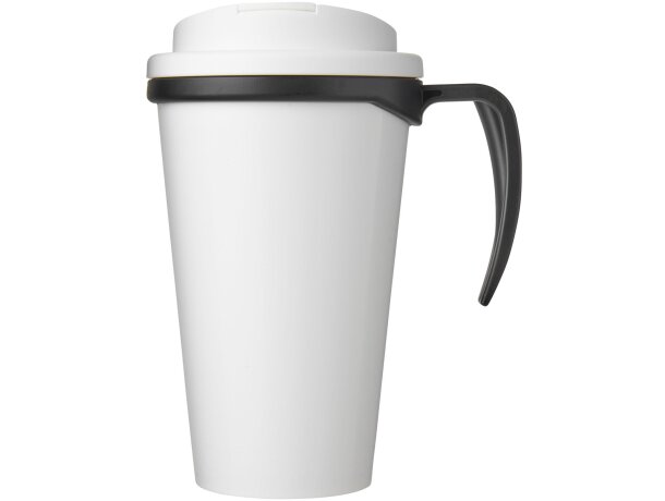 Brite-Americano® Grande taza 350 ml mug con tapa antigoteo Negro intenso/blanco detalle 4