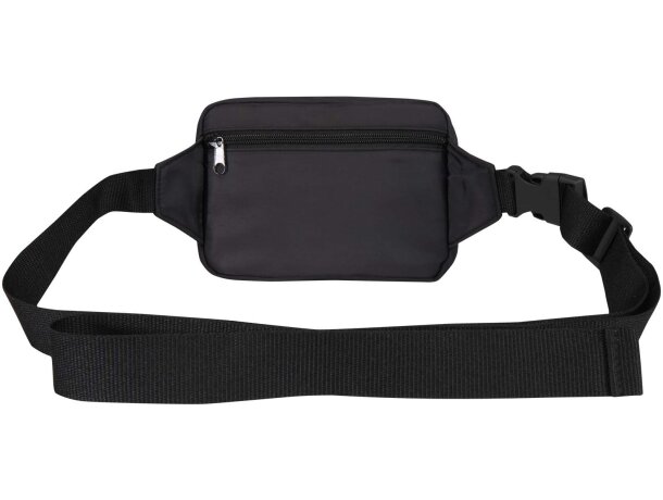 Bolsa bandolera de viaje reciclada Trip Aware con trazabilidad Negro intenso detalle 3