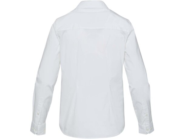 Camisa popelina mujer Carnelian algodón BCI elástico Blanco detalle 7