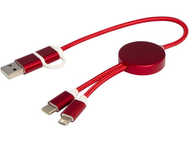 Cable 5 en 1 Alasia aluminio reciclado carga rápida Rojo detalle 12