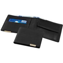 Cartera de polipiel con monedero negro intenso Cartera de polipiel con monedero negro intenso