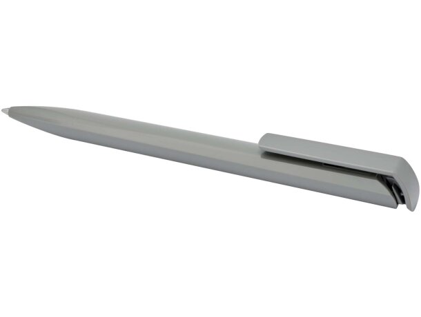 Bolígrafo de plástico reciclado Lucia con tinta líquida Gris detalle 9