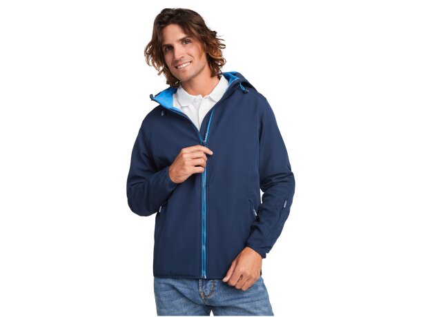 Chaqueta softshell Siberia Roly con capucha y forro micropolar Azul real detalle 10