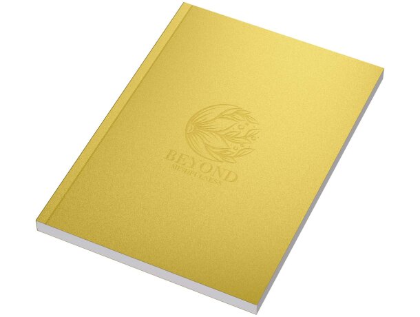 Libreta A5 tapa blanda metalizada Novella Austen Dorado detalle 1