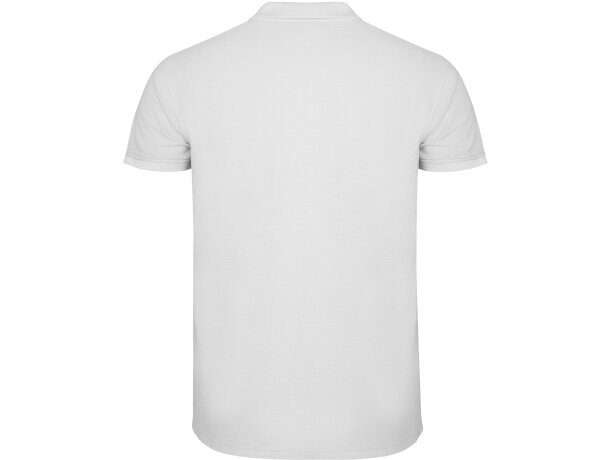 Polo manga corta hombre Star Roly 100% algodón piqué 200 g/m² Blanco detalle 2