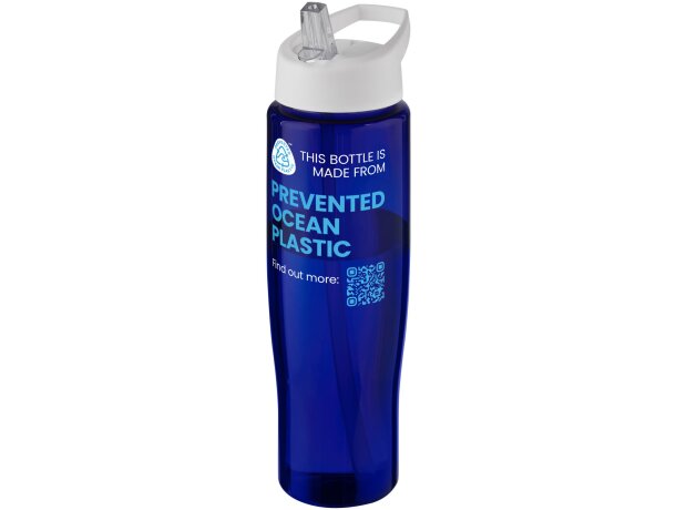Bidón deportivo de 700 ml con tapa con boquilla H2O Active® Eco Tempo Blanco/azul detalle 2