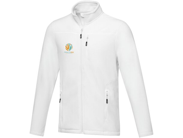 Chaqueta polar reciclada GRS con cremallera hombre Amber Blanco detalle 1