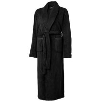 Albornoz de hombre de microfibra negro intenso personalizado Albornoz de hombre de microfibra negro intenso personalizado