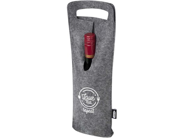 Bolsa vino fieltro reciclado grs felta 75 cl Gris medio detalle 1
