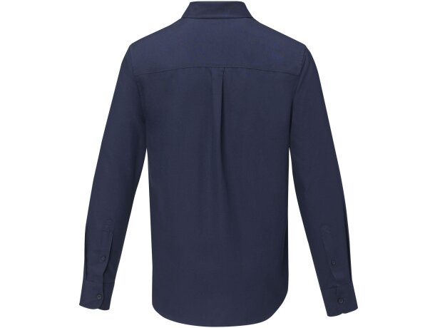 Camisa manga larga hombre Pollux Oxford CVC personalizable Azul marino detalle 13