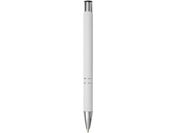 Bolígrafo con empuñadura de tacto suave Moneta Blanco detalle 2