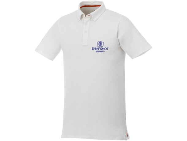 Polo con cuello abotonado para hombre Atkinson Blanco detalle 1