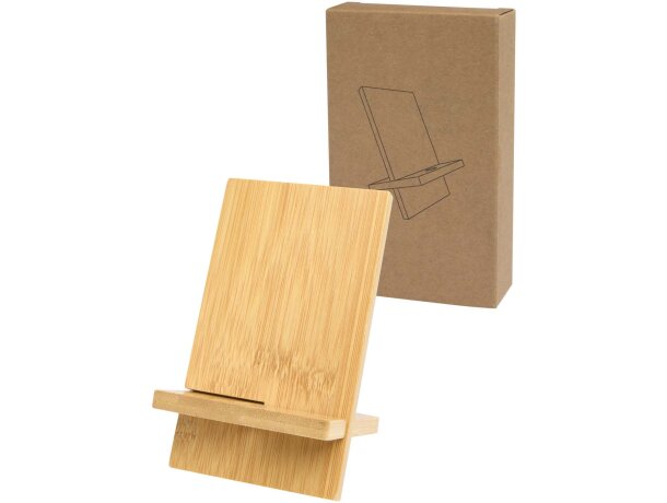 Soporte bambú desmontable Ceibo con hueco cable certificado FSC Madera detalle 5
