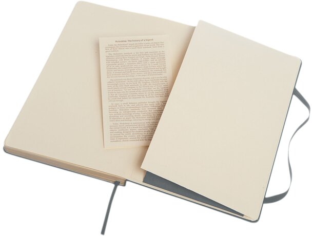 Libreta tapa dura rayada Classic Moleskine con cierre elástico Gris pizarra detalle 12
