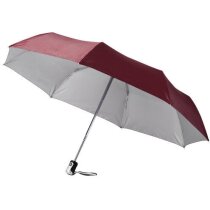 Paraguas automático plegable en 3 secciones personalizado rojo oscuro