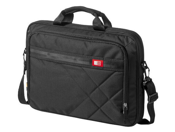 Maletín de poliester para portátil y tableta personalizado negro intenso Maletín de poliester para portátil y tableta personalizado negro intenso