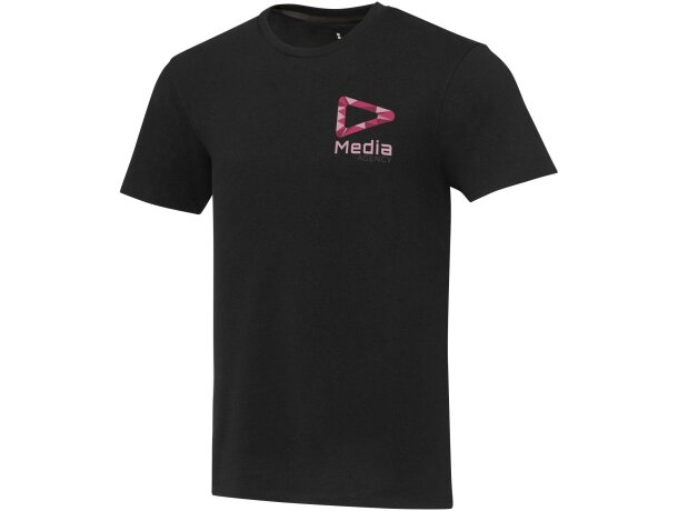 Camiseta unisex reciclada Aware Avalite con trazabilidad QR Negro intenso detalle 7