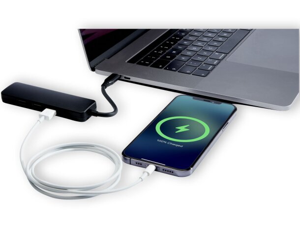 Adaptador multimedia USB Loop tipo C con HDMI y certificación RCS Negro intenso detalle 5