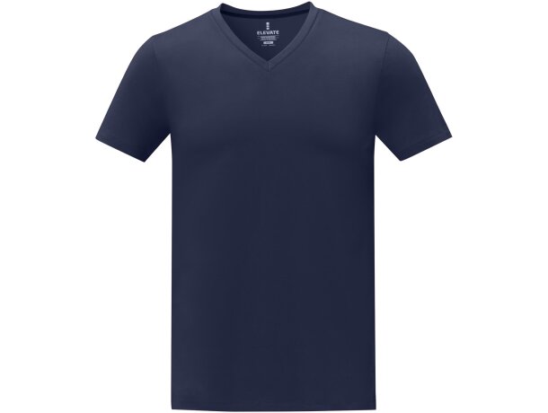 Camiseta de manga corta y cuello en V para hombre Somoto Azul marino detalle 10