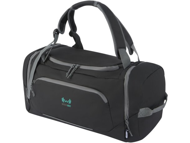 Mochila lona reciclada al agua certificada GRS Aqua 35 litros Negro intenso detalle 1