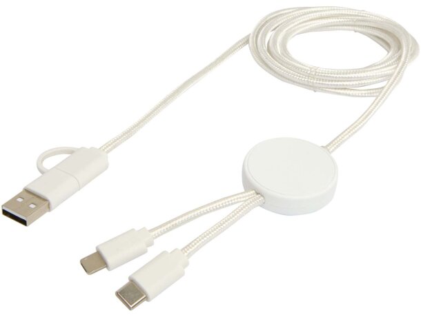 Cable 5 en 1 plástico reciclado Citala carga rápida 27W Blanco detalle 12