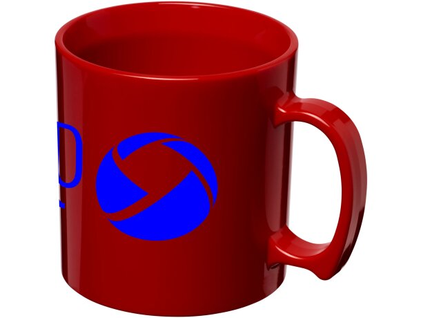 Taza plástico san 300ml con asa integrada personalizable Rojo detalle 10