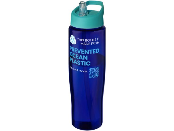 Bidón deportivo de 700 ml con tapa con boquilla H2O Active® Eco Tempo Azul aqua/azul detalle 4