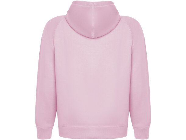 Sudadera unisex algodón orgánico Vinson Roly con capucha Rosa claro detalle 17