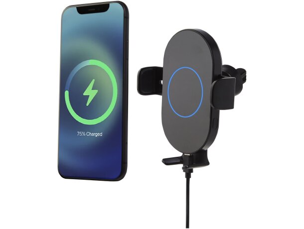 Cargador inalámbrico Pilot 15W automático con sensor Qi coche Negro intenso detalle 6