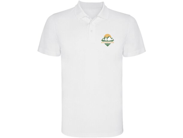 Polo deportivo transpirable Monzha Roly hombre piqué poliéster Blanco detalle 1