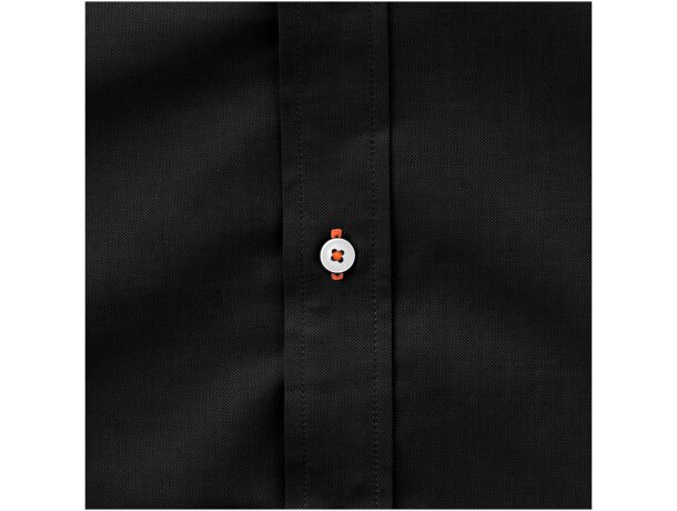 Camisa Oxford manga larga mujer Vaillant algodón 142 g/m² Negro intenso detalle 26