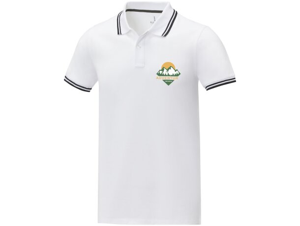 Polo de manga corta algodón BCI 200 g/m2 Elevate Life Blanco detalle 1
