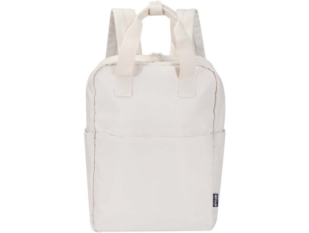Mochila reciclada de viaje Trip Aware para portátil de 14 Blanco roto detalle 11