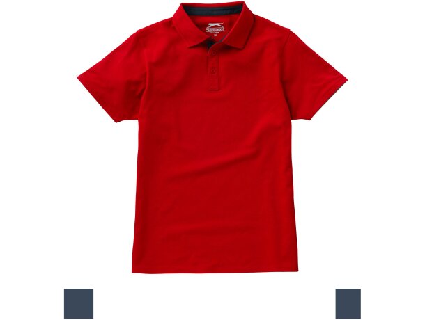 Polo para personalizar unisex 100% algodon 220 gr Rojo/azul marino detalle 4