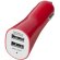 Adaptador doble para coche con usb rojo con logo