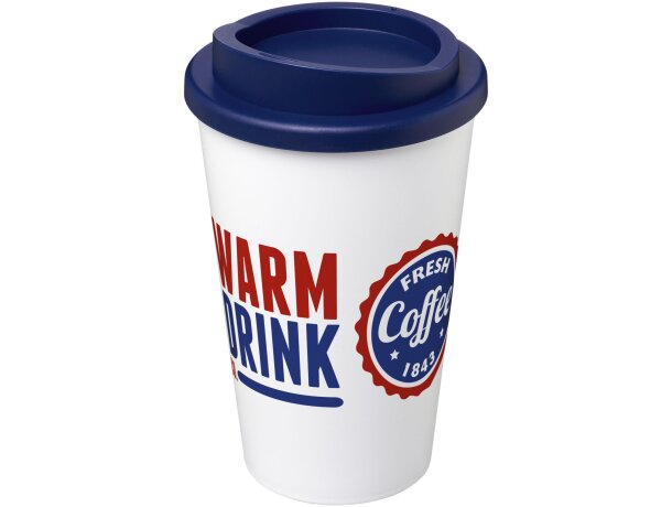 Vaso térmico Americano 350 ml con aislamiento de doble pared Blanco/azul detalle 25