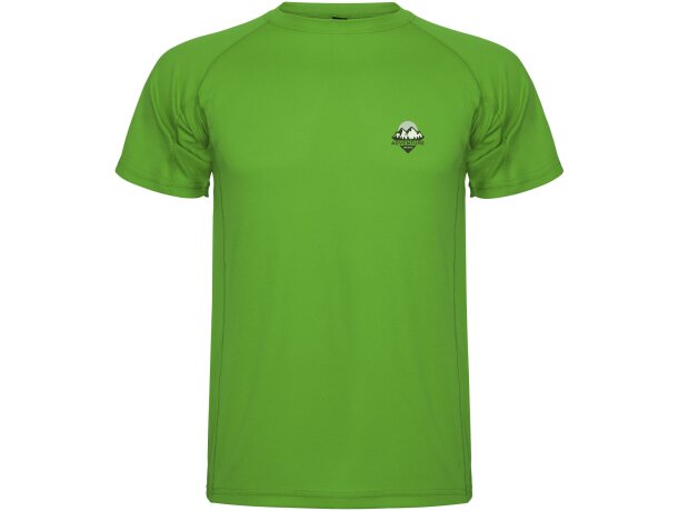 Camiseta deportiva infantil Montecarlo Roly punto piqué Verde helecho detalle 25