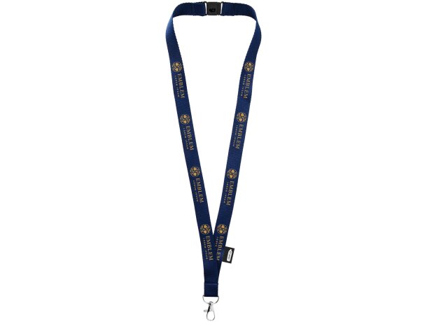 Lanyard Tom de PET reciclado con cierre independiente Azul marino detalle 5