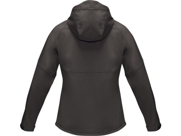 Chaqueta softshell reciclada Coltan para mujer con GRS Gris tormenta detalle 11
