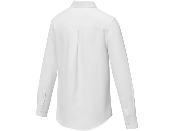 Camisa manga larga hombre Pollux Oxford CVC personalizable Blanco detalle 3