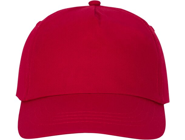 Gorra promocional de 5 paneles con impresión personalizada Rojo detalle 21