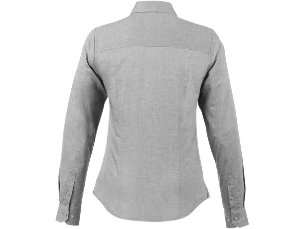Camisa Oxford manga larga mujer Vaillant algodón 142 g/m² Gris acero detalle 20