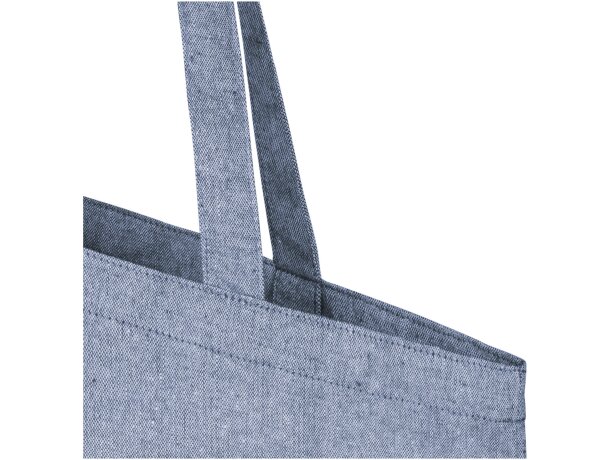 Bolsa tote Aware Pheebs de algodón y poliéster reciclado Azul mezcla detalle 10