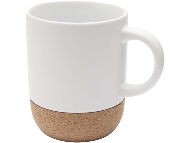 Taza cerámica sublimación Billie 300ml con base corcho Blanco detalle 3