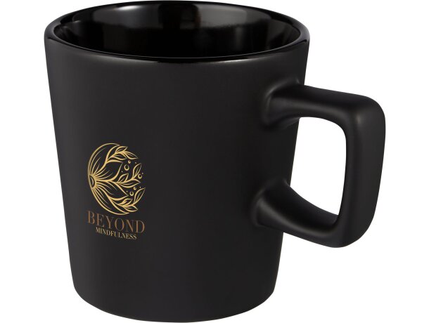 Taza de cerámica Ross 280 ml con acabado mate Negro mate detalle 1
