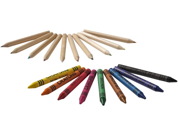 Caja pack de lápices y ceras para niños personalizado