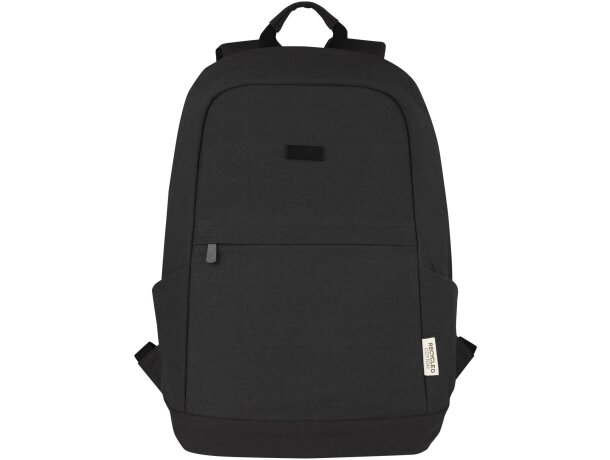 Mochila antirrobo Joey 18L portátil 15,6 lona reciclada GRS Negro intenso detalle 2