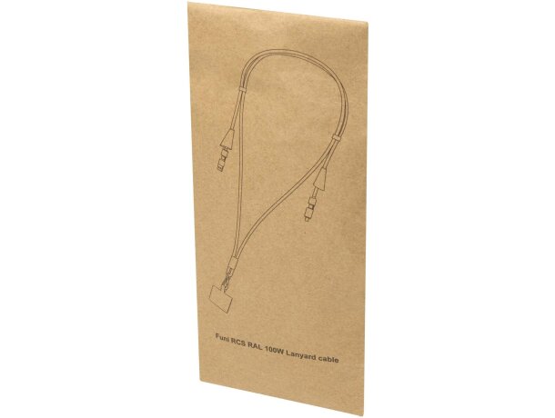 Lanyard de plástico reciclado para smartphone Funi Negro intenso detalle 3